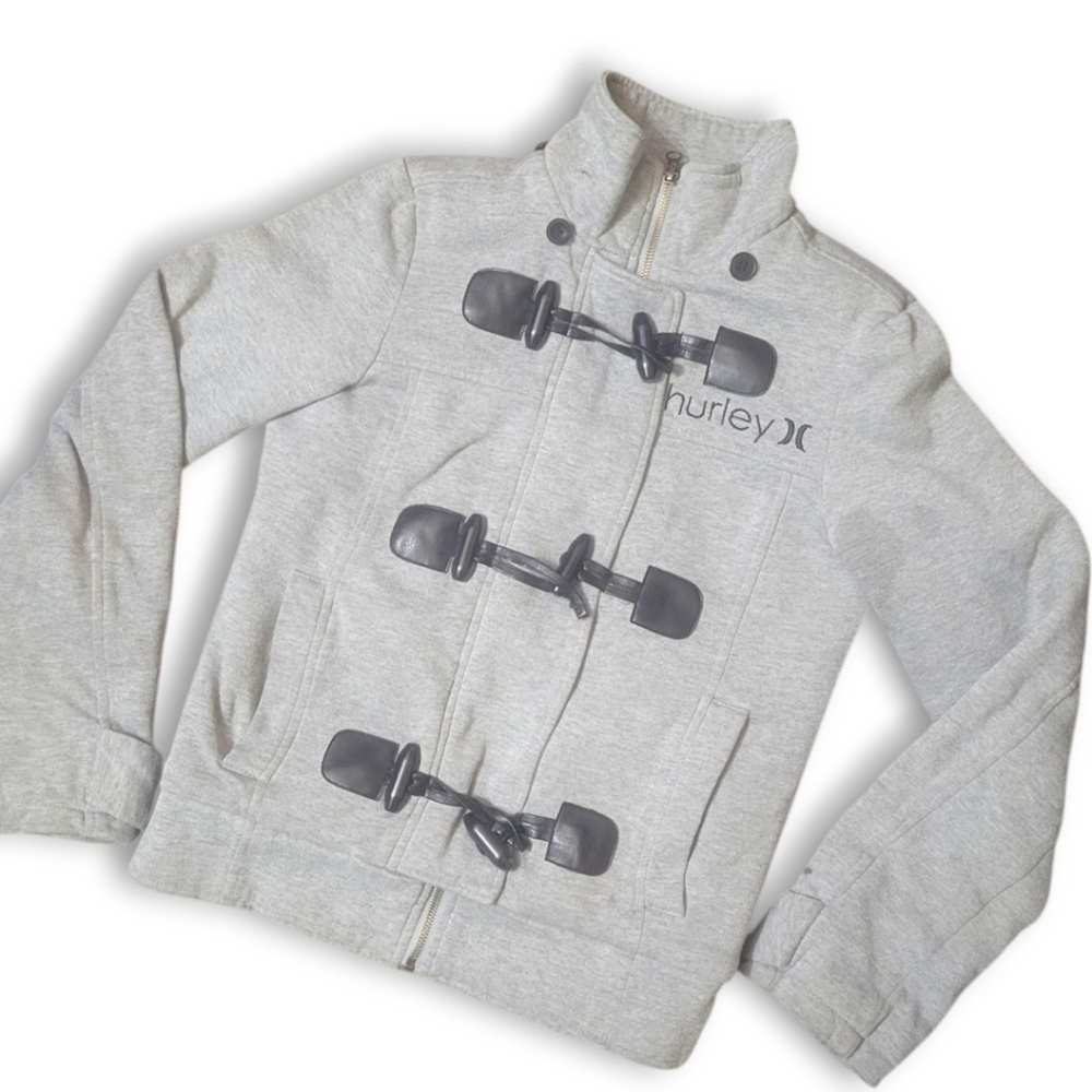 HURLEY - Women's Gray Toggle Jacket with Soft‎ Warm Sherpa Lining Size XS